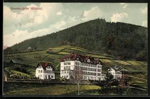 AK Wildbad / Württ., Blick auf das Krankenheim mit Panorama