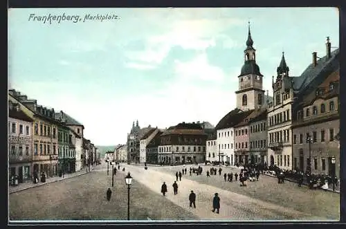 AK Frankenberg / Sachsen, Partie am Marktplatz