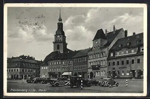 AK Frankenberg / Sachsen, Blick auf Markt