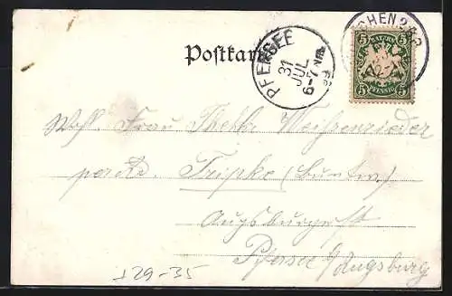 Passepartout-Lithographie München, Justizpalast, Marienplatz, Siegesthor, Bavaria mit Ruhmeshalle