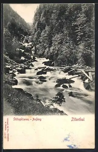 AK Mayrhofen /Zillerthal, Anfang der Stillupklamm