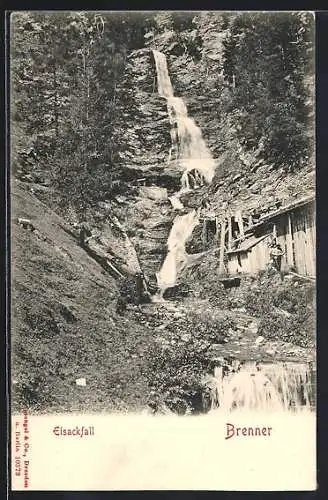 AK Brenner, Eisackfall, Blick auf den Wasserfall