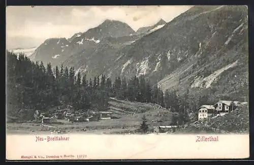 AK Ginzling im Zillertal, Partie mit Gasthaus Neu-Breitlahner