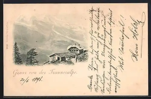AK Bruck an der Grossglocknerstrasse, Trauneralpe, Blick auf den Gasthof mit Bergen
