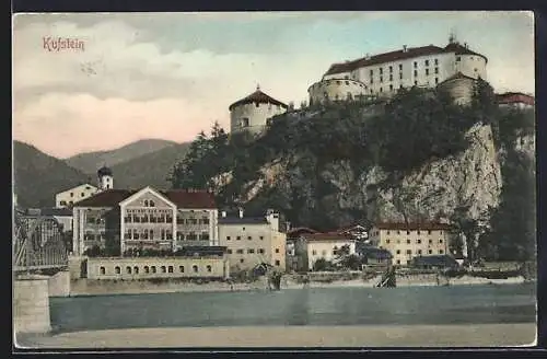 AK Kufstein, Ortsansicht mit Gasthof zur Post