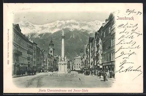 AK Innsbruck, Maria Theresienstrasse und Anna-Säule