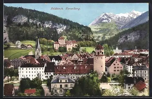 AK Feldkirch, Panorama mit Gurtispitze