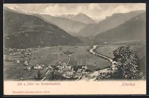 AK Zell a. Ziller, Ortsansicht vom Kröpfelstaudach