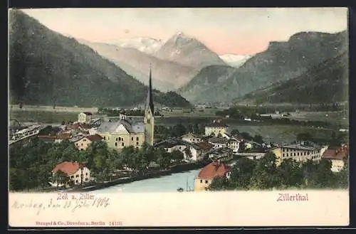 AK Zell a. Ziller, Blick auf das Zillerthal