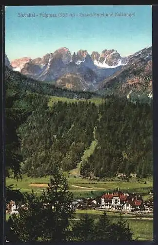 AK Fulpmes /Stubaital, Grand-Hotel und Kalkkögel