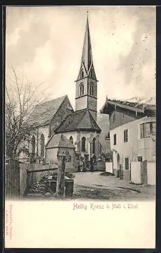 AK Hall /Tirol, Kirche in Heilig Kreuz
