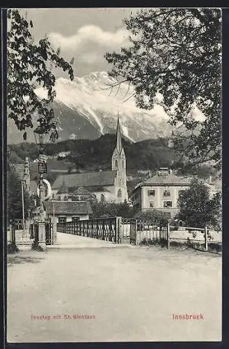 AK Innsbruck, Innsteg mit St. Nicolaus