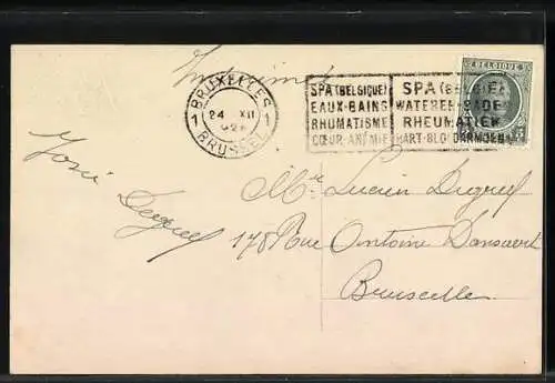 AK Kleiner Weihnachtsengel in blauem Tuch, Joyeux Noel