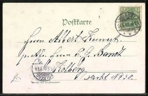 AK Blumen mit Idyllischer Landschaft, Fröhliche Pfingsten