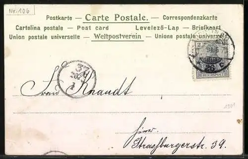 AK Vogel mit Blumenkranz, Pfingsten