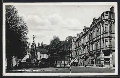 AK Essen-Steele / Ruhr, Grendplatz mit Geschäften