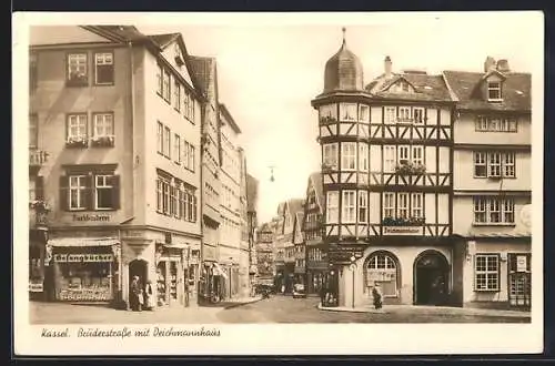 AK Kassel, Brüderstrasse mit Buchbinderei