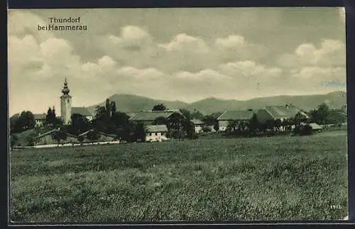 AK Thundorf / Freilassing, Ortspartie mit Kirche