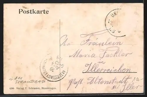 AK Buxheim / Iller, Bootshäuser am Ufer, Ruderboote