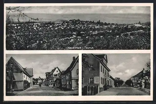 AK Neuenhain / Taunus, Totalansicht sowie Strassenansichten