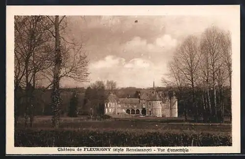 AK Fleurigny, Château de Fleureigny, style Renaissance, Vue d`ensemble