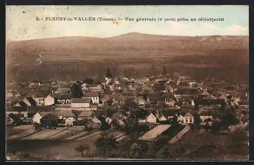 AK Fleury-la-Vallée /Yonne, Vue générale, 1re partie, prise au téléobjectif