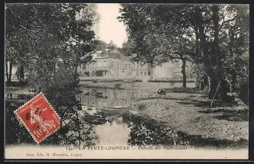 AK La Ferté-Loupière, Château des Thaborureaux et son étang pittoresque