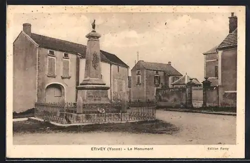 AK Etivey /Yonne, Le Monument