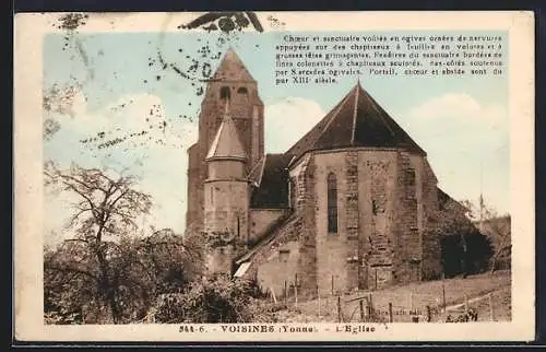 AK Voisines /Yonne, L`Église du XIIIe siècle avec choeur et sanctuaire voûtés en ogives
