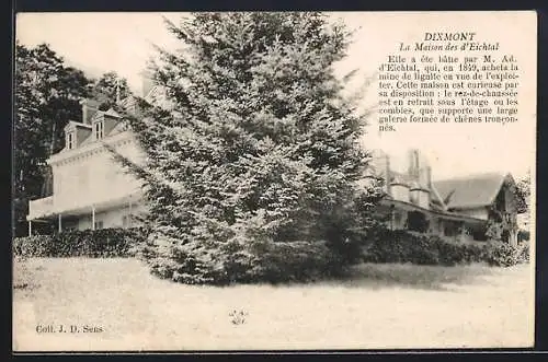 AK Dixmont, La Maison des d`Eichal avec grand arbre devant