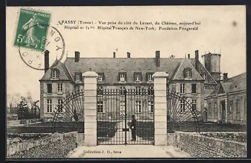 AK Passy /Yonne, Vue du Château, maintenant Hôpital Francais de New-York, Fondation Fitzgerald