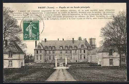 AK Passy /Yonne, Facade est ou facade principale du château