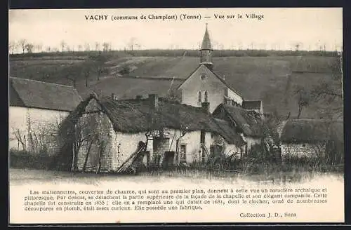 AK Vachy /Yonne, Vue sur le village avec chaumières et église au campanile élégant