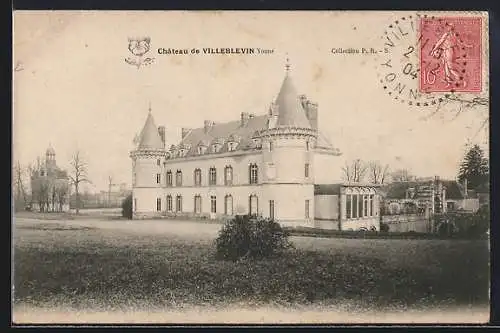 AK Villeblevin /Yonne, Château de Villeblevin et ses jardins en hiver