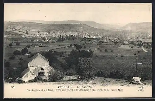AK Vézelay, La Cordelle, emplacement où Saint Bernard prêcha la deuxième croisade le 31 mars 1146