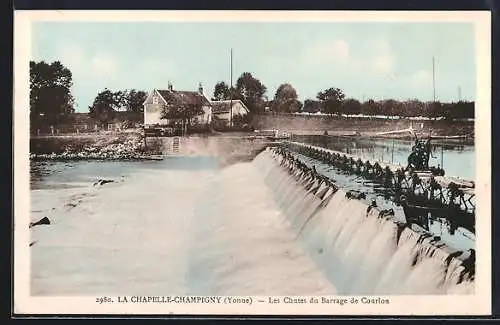 AK La Chapelle-Champigny /Yonne, Les Chutes du Barrage de Courlon