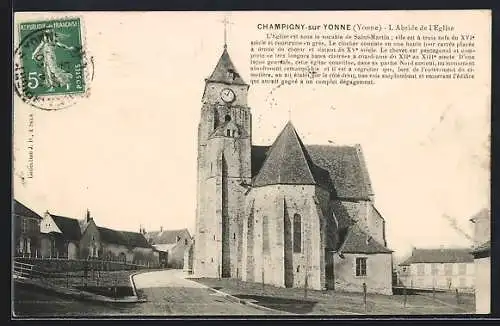AK Champigny-sur-Yonne /Yonne, L`Abside de l`Église
