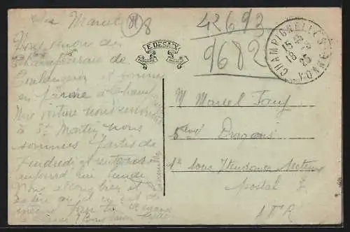 AK Champcevrais, Église Saint-Germain du XVIIe siècle et tour carrée avec contreforts