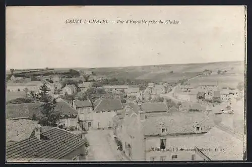 AK Cruzy-le-Châtel, Vue d`ensemble prise du Clocher