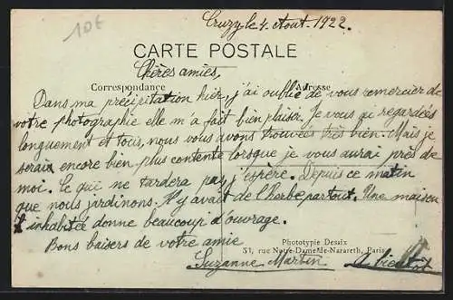 AK Cruzy-le-Châtel, Vue d`ensemble prise du Clocher