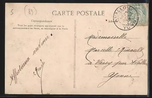 AK Avallon, Collage d`hirondelles avec vues de la ville