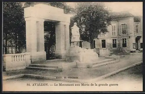AK Avallon, Le Monument aux Morts de la grande guerre