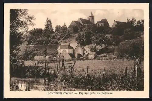 AK Asnieres /Yonne, Paysage près du Ruisseau