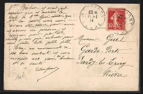 AK Appoigny, L`Église, vue des bords de l`Yonne