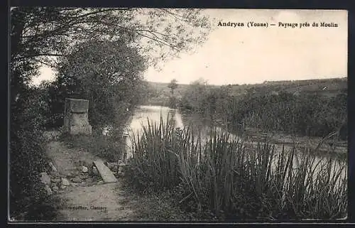 AK Andryes /Yonne, Paysage près du Moulin