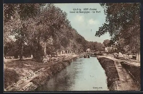 AK Aisy /Yonne, Canal de Bourgogne, Le Port