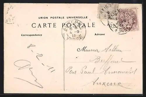 AK Seignelay /Yonne, L`Étang, Vue prise du Parc