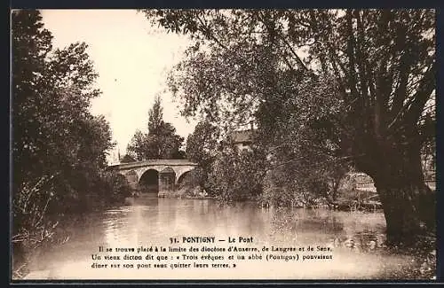 AK Pontigny, Le Pont à la limite des diocèses d`Auxerre, Langres et Sens