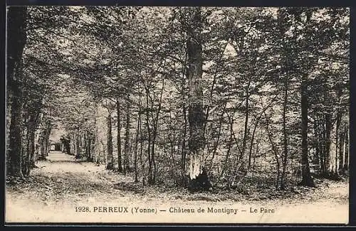 AK Perreux /Yonne, Château de Montigny, Le Parc