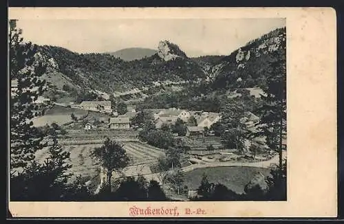 AK Muckendorf /N.-Oe., Gesamtansicht mit Umgebung aus der Vogelschau